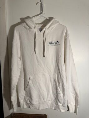 Audrey’s Cream Oversized “Coffee til Cocktails” Pullover Hoodie with Logos